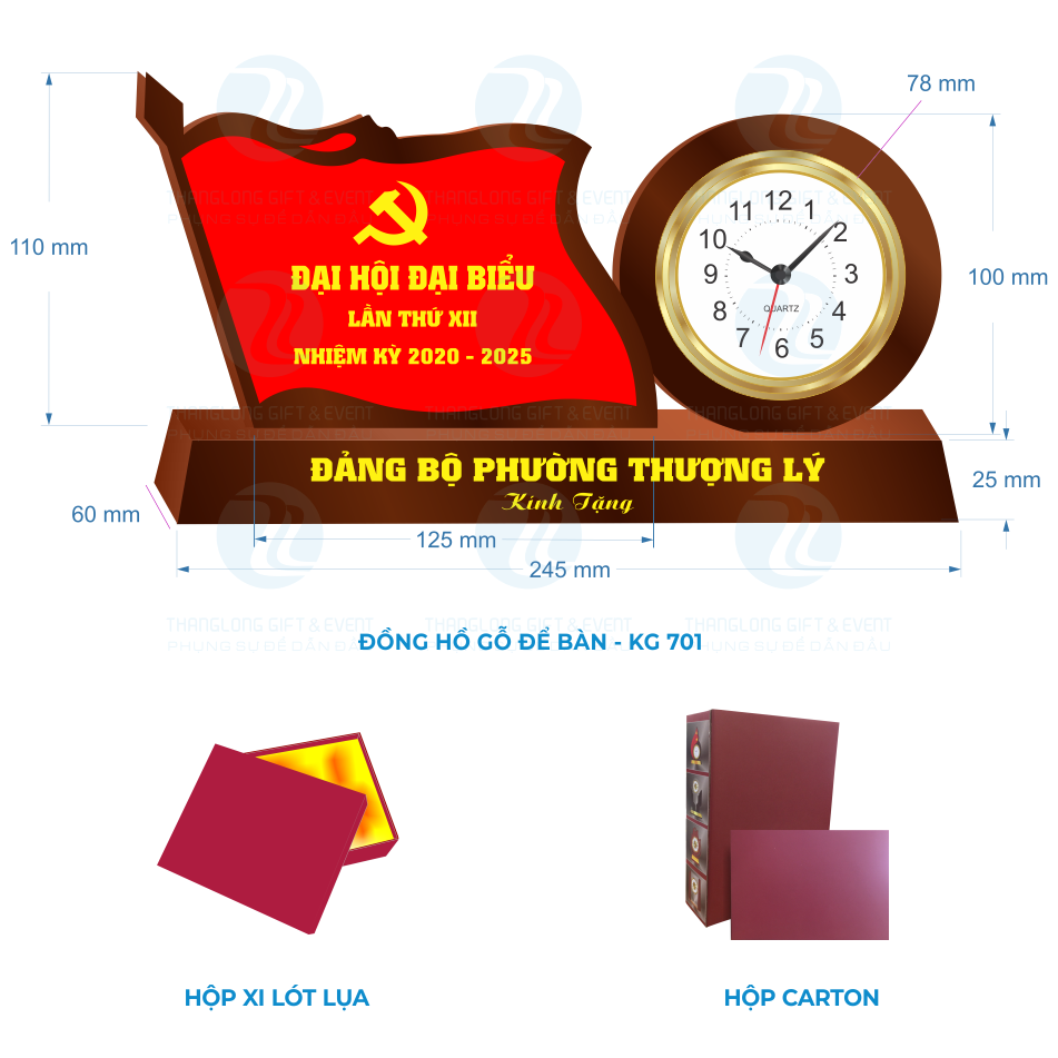 Đồng hồ Kara - Đồng hồ để bàn lá cờ nhỏ