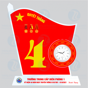 Đồng hồ Kara - Đồng hồ để bàn pha lê lá cờ số 40