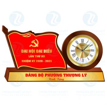 Đồng hồ Kara - Đồng hồ quà tặng lá cờ gỗ to