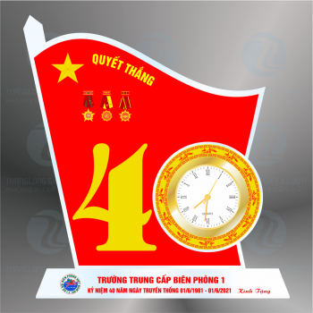 Đồng hồ Kara - Đồng hồ để bàn pha lê lá cờ 40