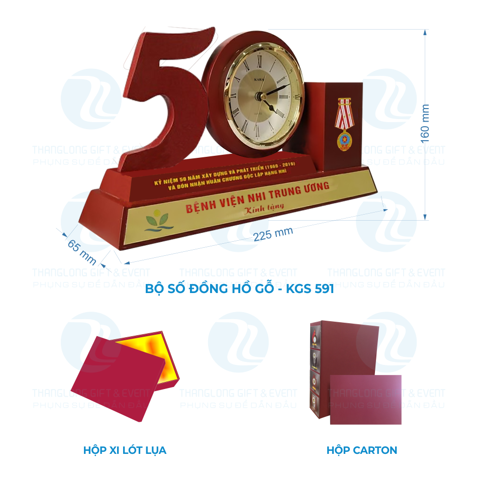 Đồng hồ Kara- Đồng hồ để bàn gỗ số 50
